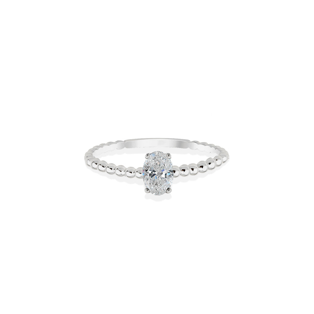 14K Gold Wedding White Sapphire Ring
