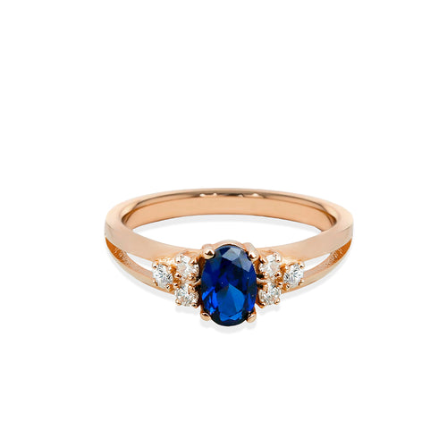 Oval Blue Sapphire Ring