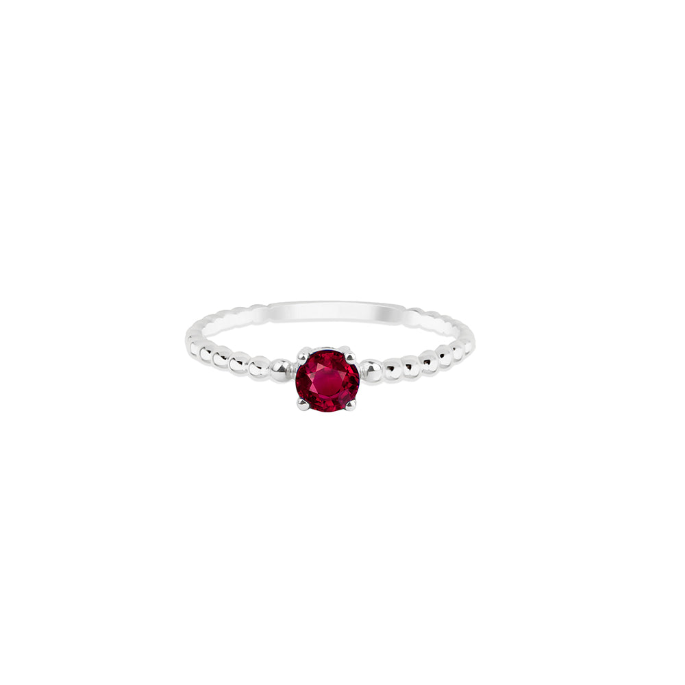 14K Gold Ruby Solitaire Ring / Anniversary Gift