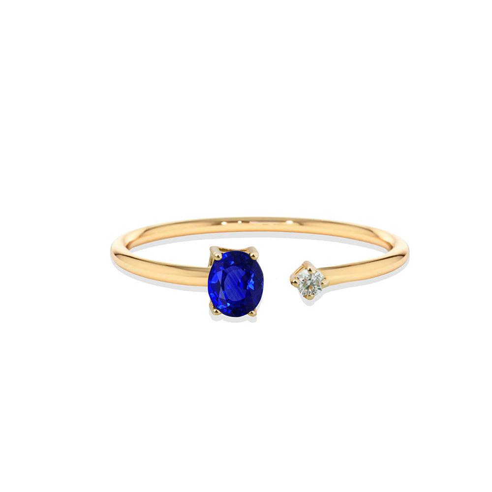 Minimalist 14K Gold Sapphire Ring