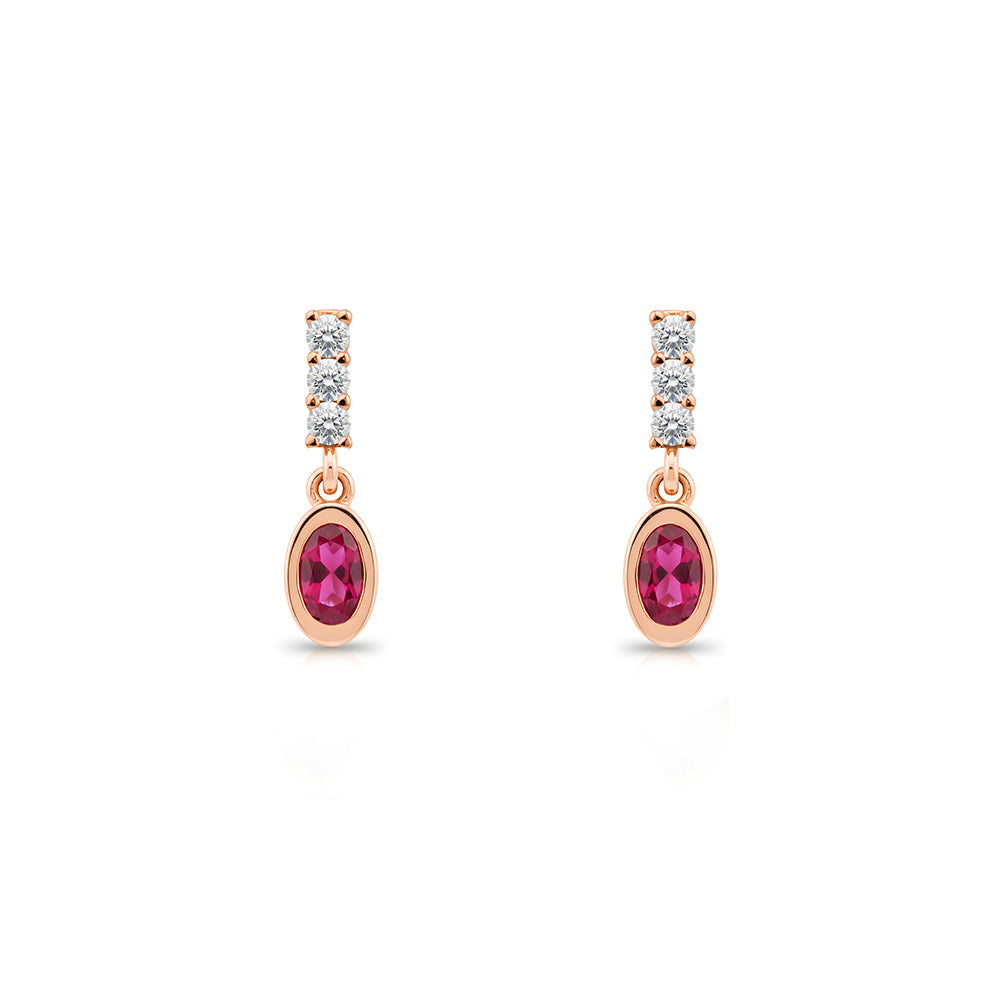 Oval Ruby Earrings