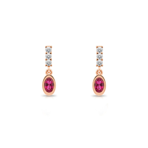 Oval Ruby Earrings