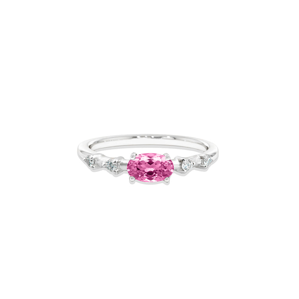 Pink Sapphire Diamond Ring / Alternative Engagement Ring