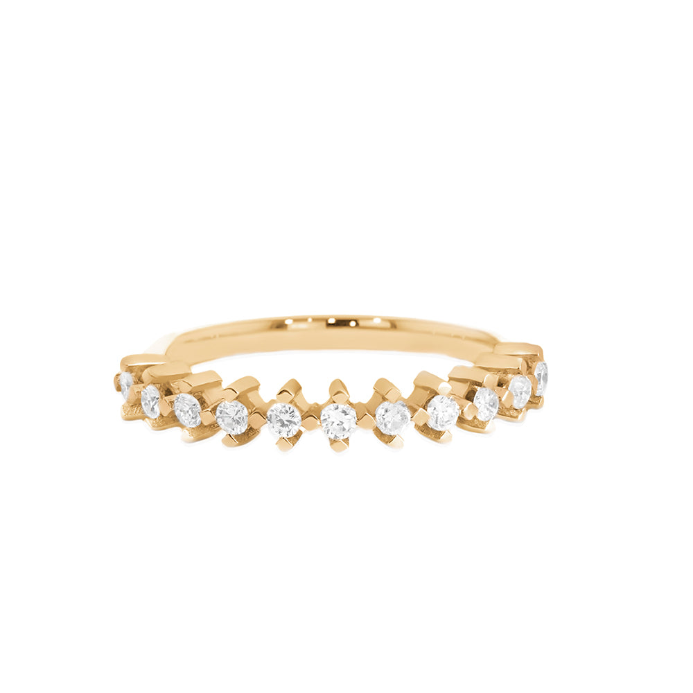 14K Gold Diamond Cluster Band