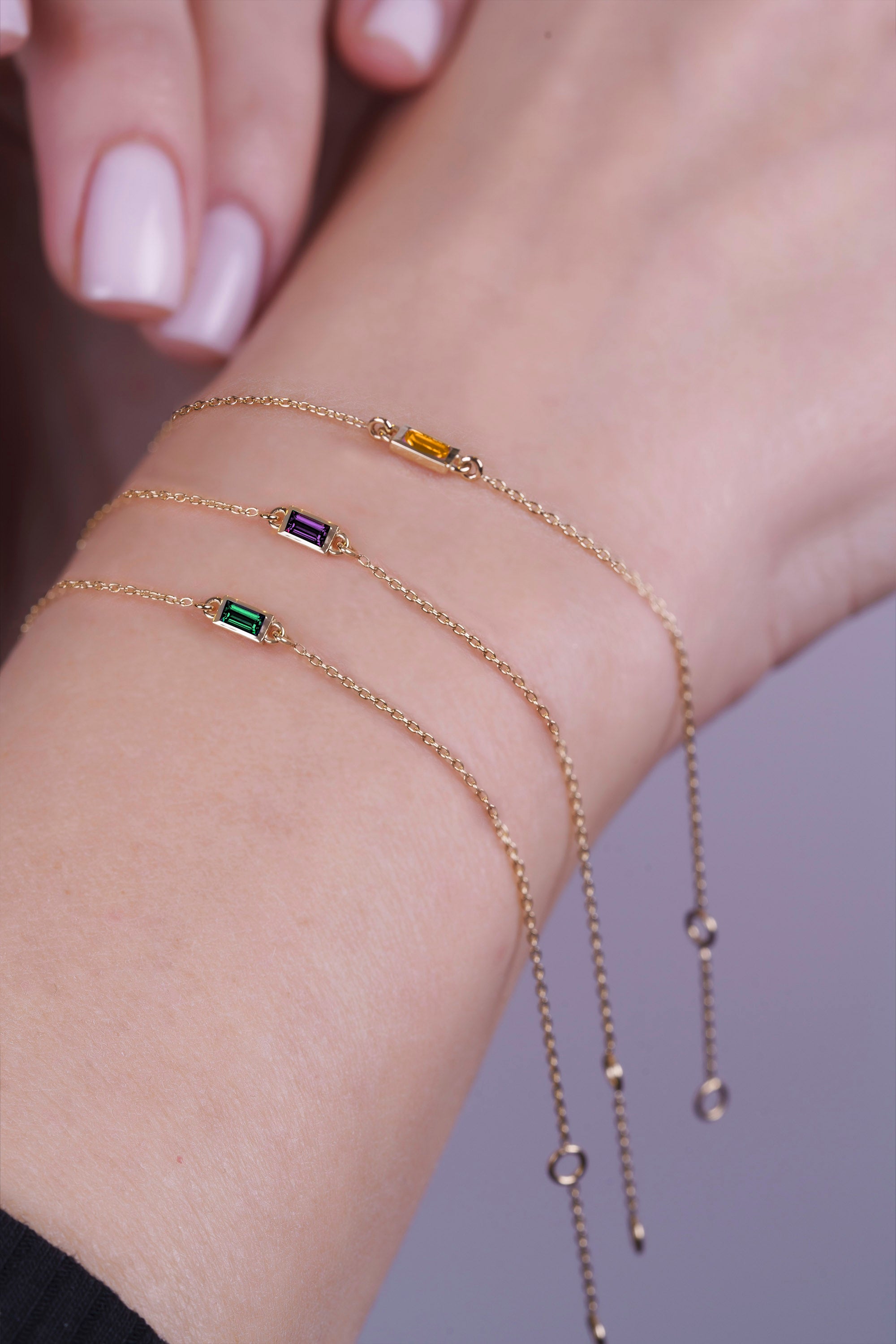 Baguette Cut Citrine Bracelet