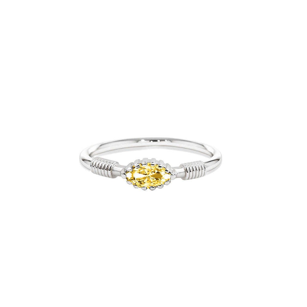 14K Gold Citrine Marquise Ring