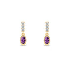 Oval Amethyst Earrings