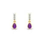 14K Gold Amethyst Teadrop Earrings