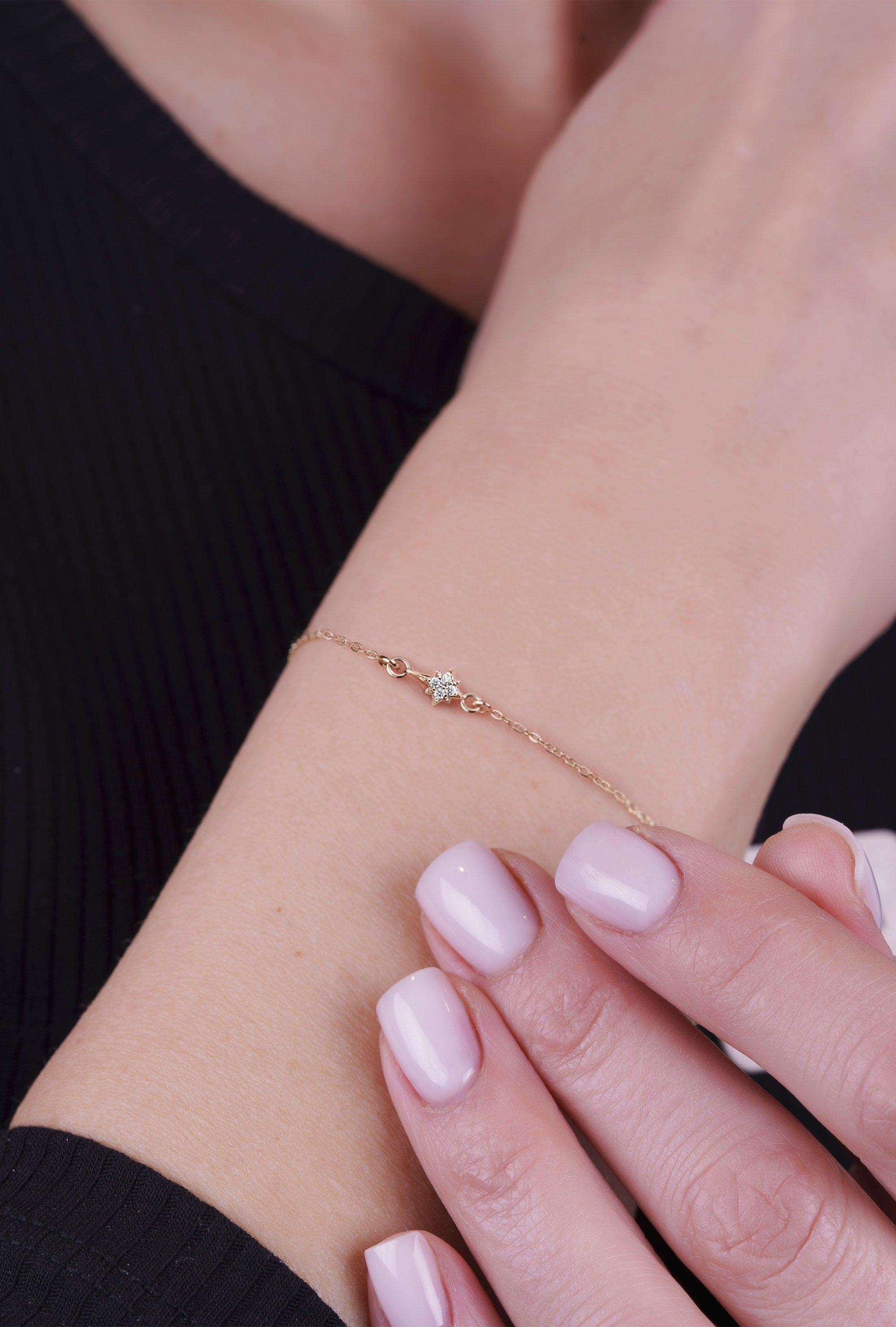 14K Gold North Star Bracelet