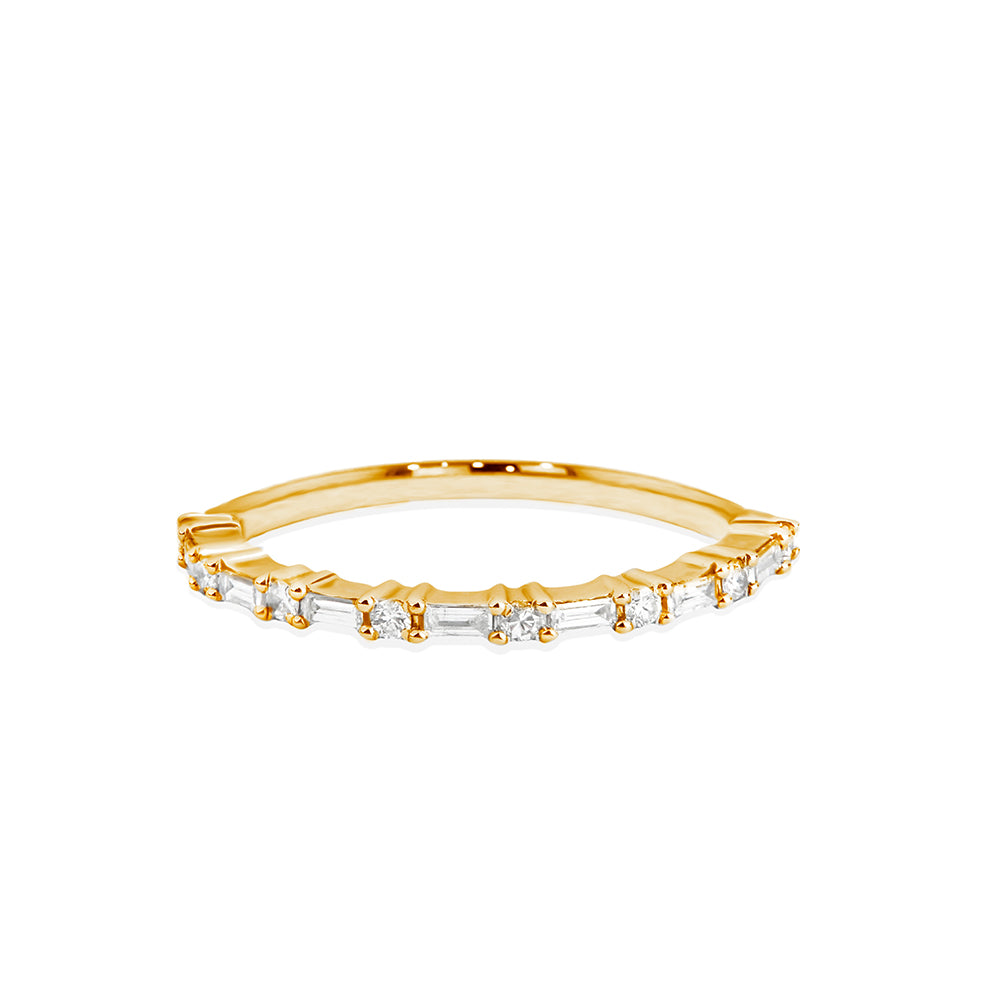 14K Gold Baguette Diamond Band