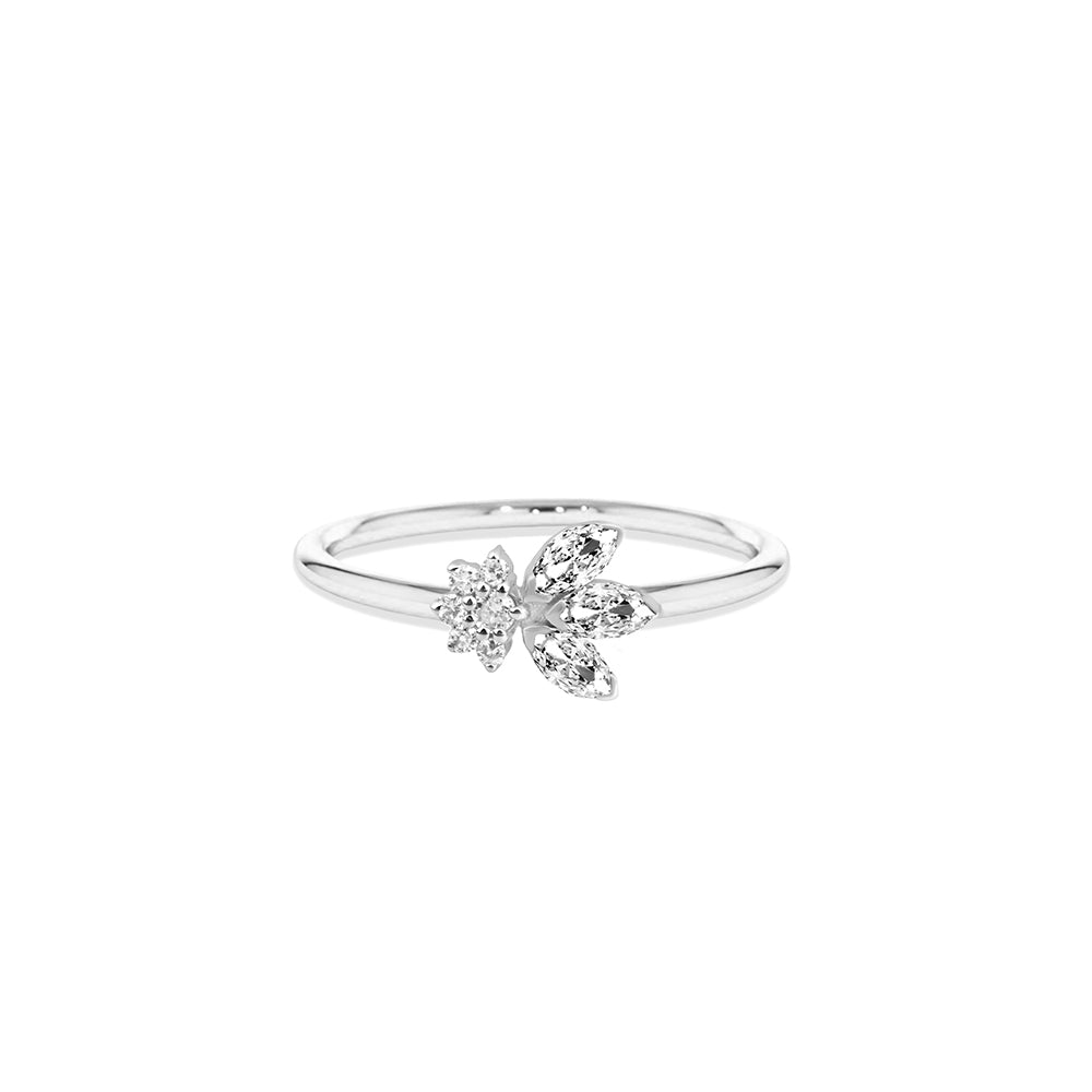 Nature Inspired Diamond White Sapphire Ring