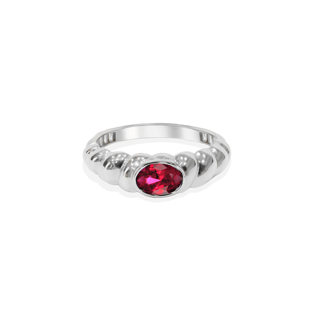 14K Gold Natural Ruby Bubble Ring