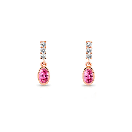 Oval Pink Sapphire Earrings