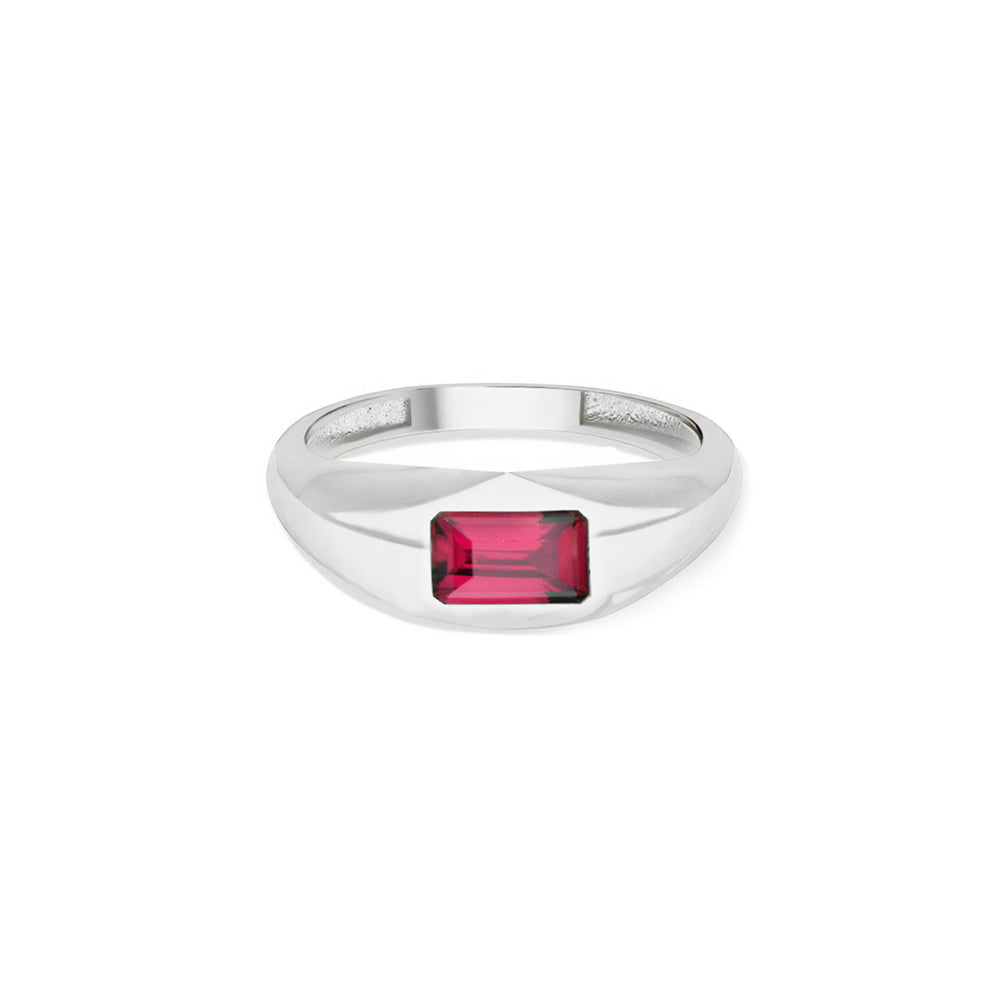 14K Gold Ruby Signet Ring / Birthday Gift