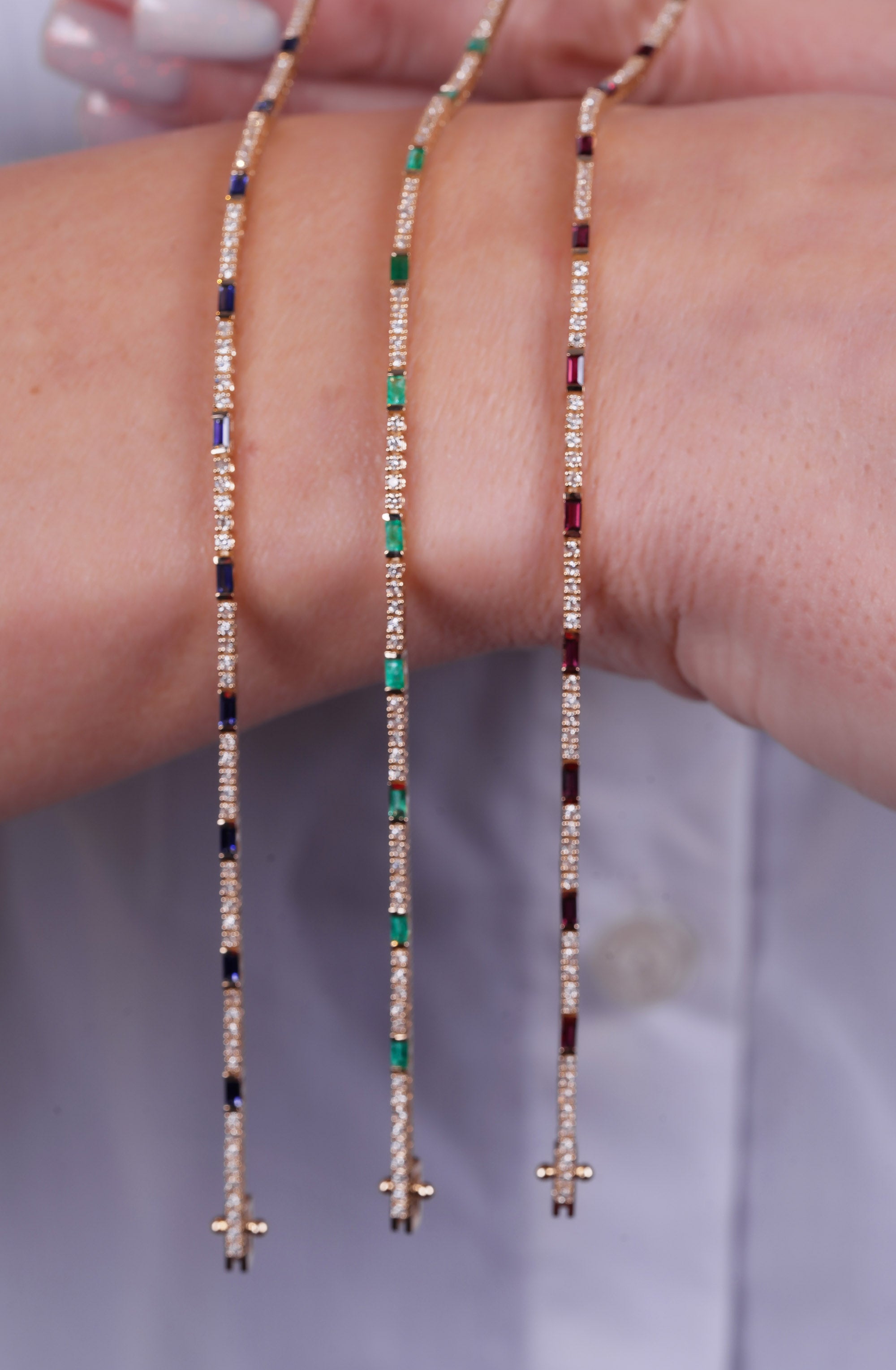 Natural Sapphire Diamond Tennis Bracelet