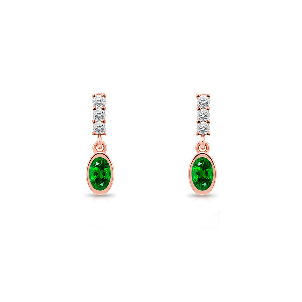 Oval Emerald Earrings
