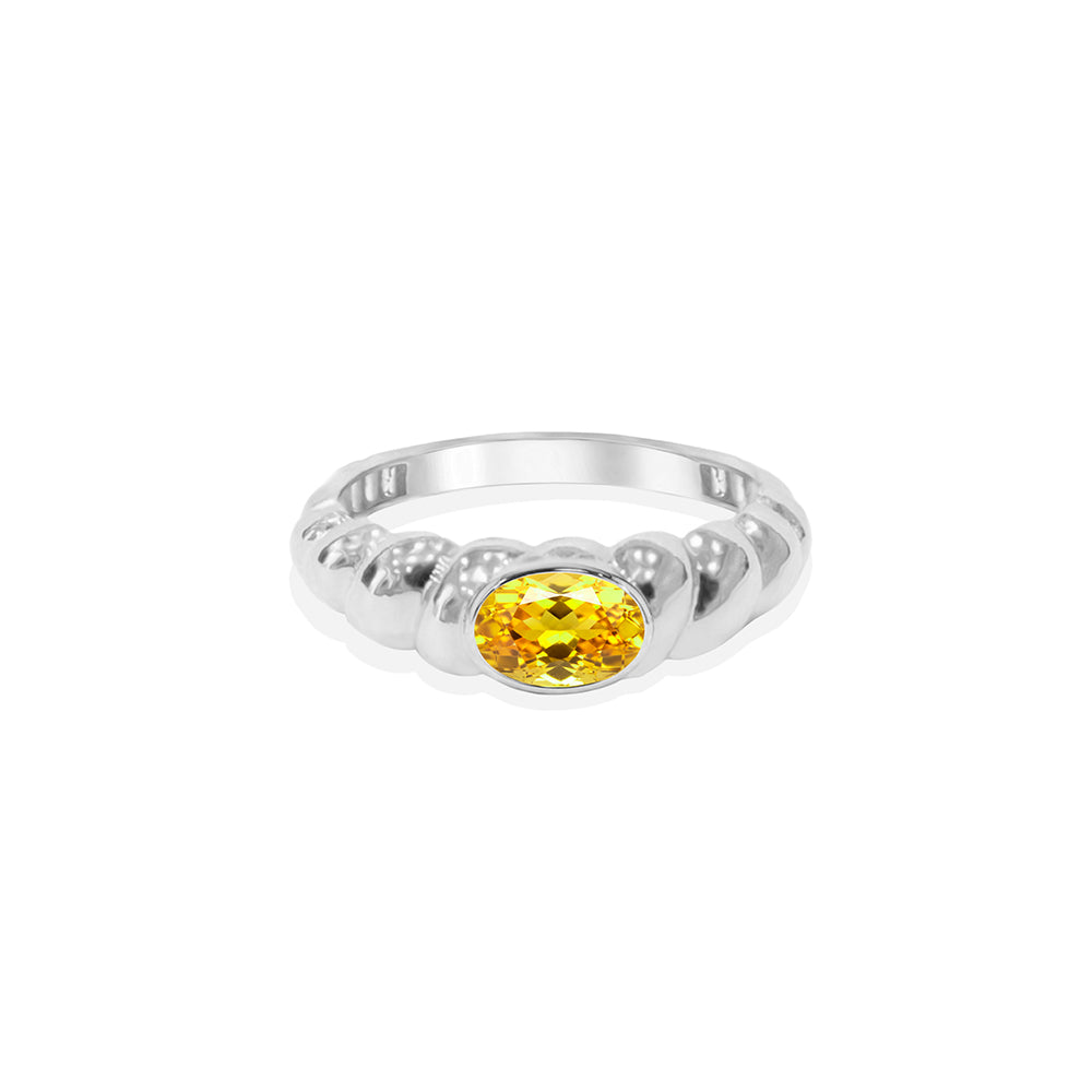 14K Gold Natural Citrine Bubble Ring