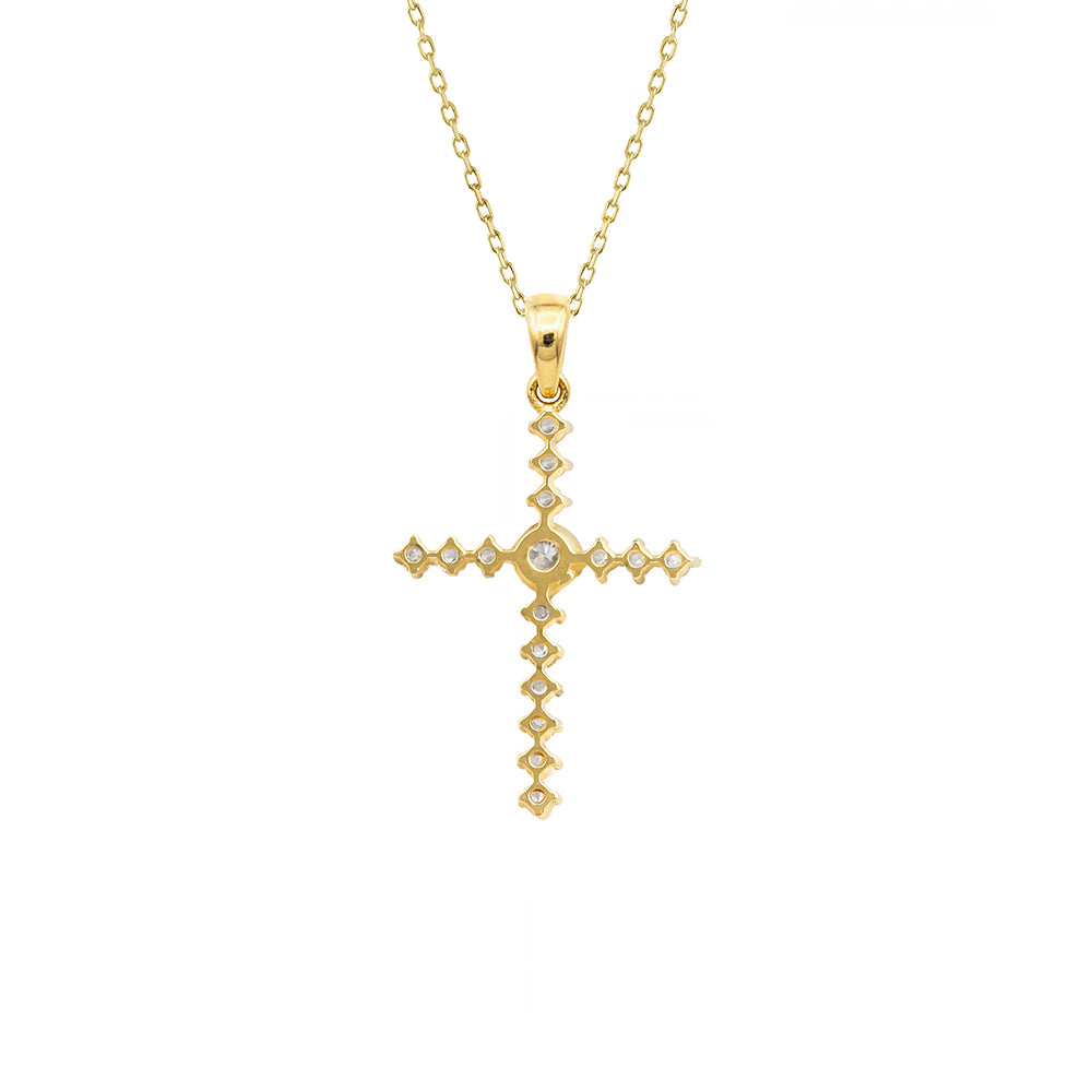 Round Diamond Cross Pendant
