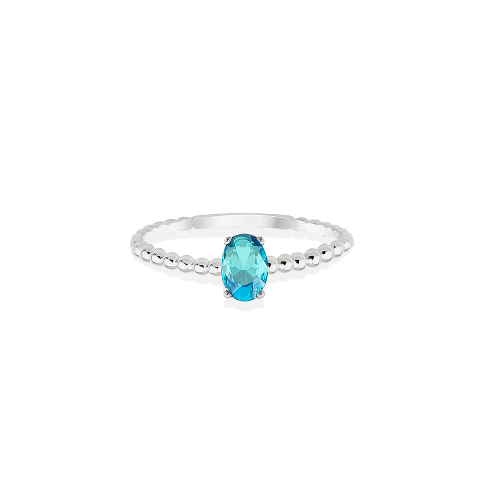 Oval Aquamarine Ring / Minimal Engagement Ring