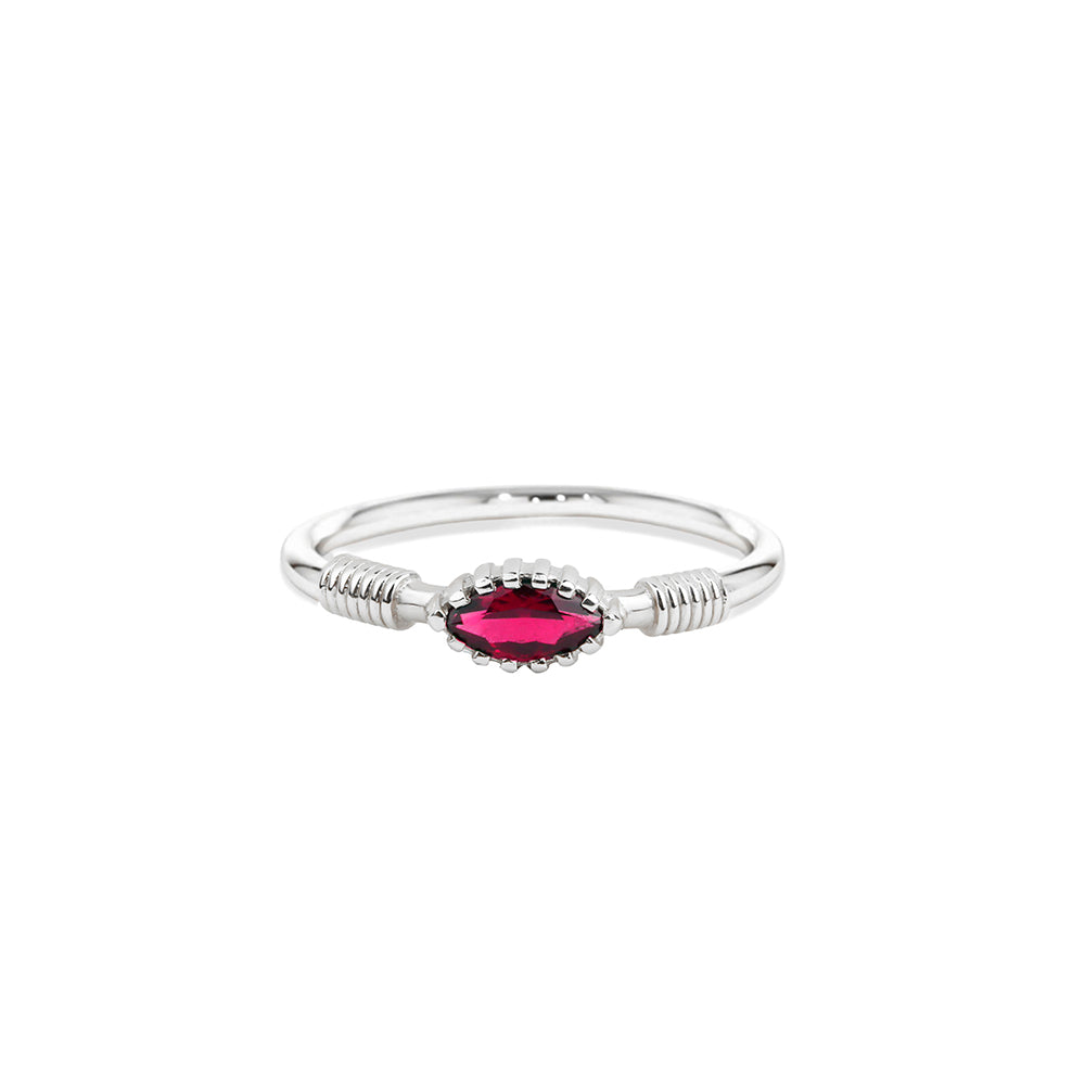 14K Gold Marquise Ruby Ring / Birthday Gift