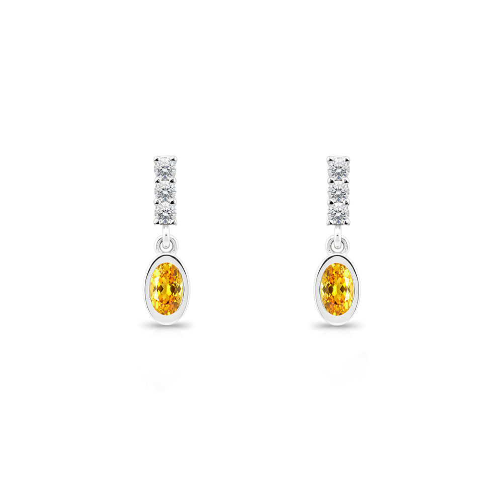 Oval Citrine Earrings