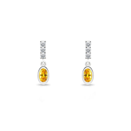 Oval Citrine Earrings