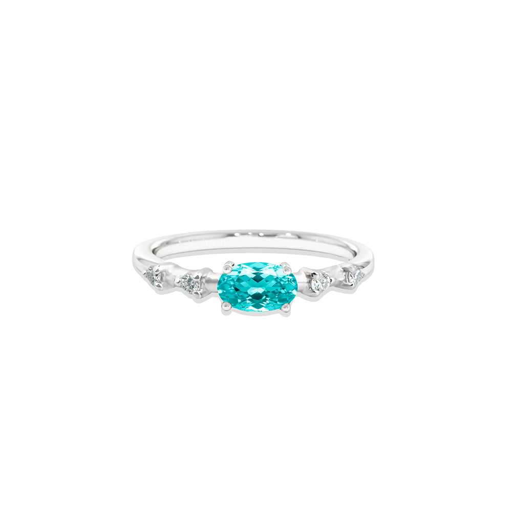 East West Aquamarine Ring / Romantic Gift