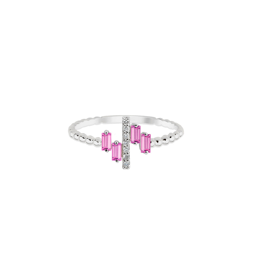 14K Gold Pink Sapphire Ring / Feminine ring