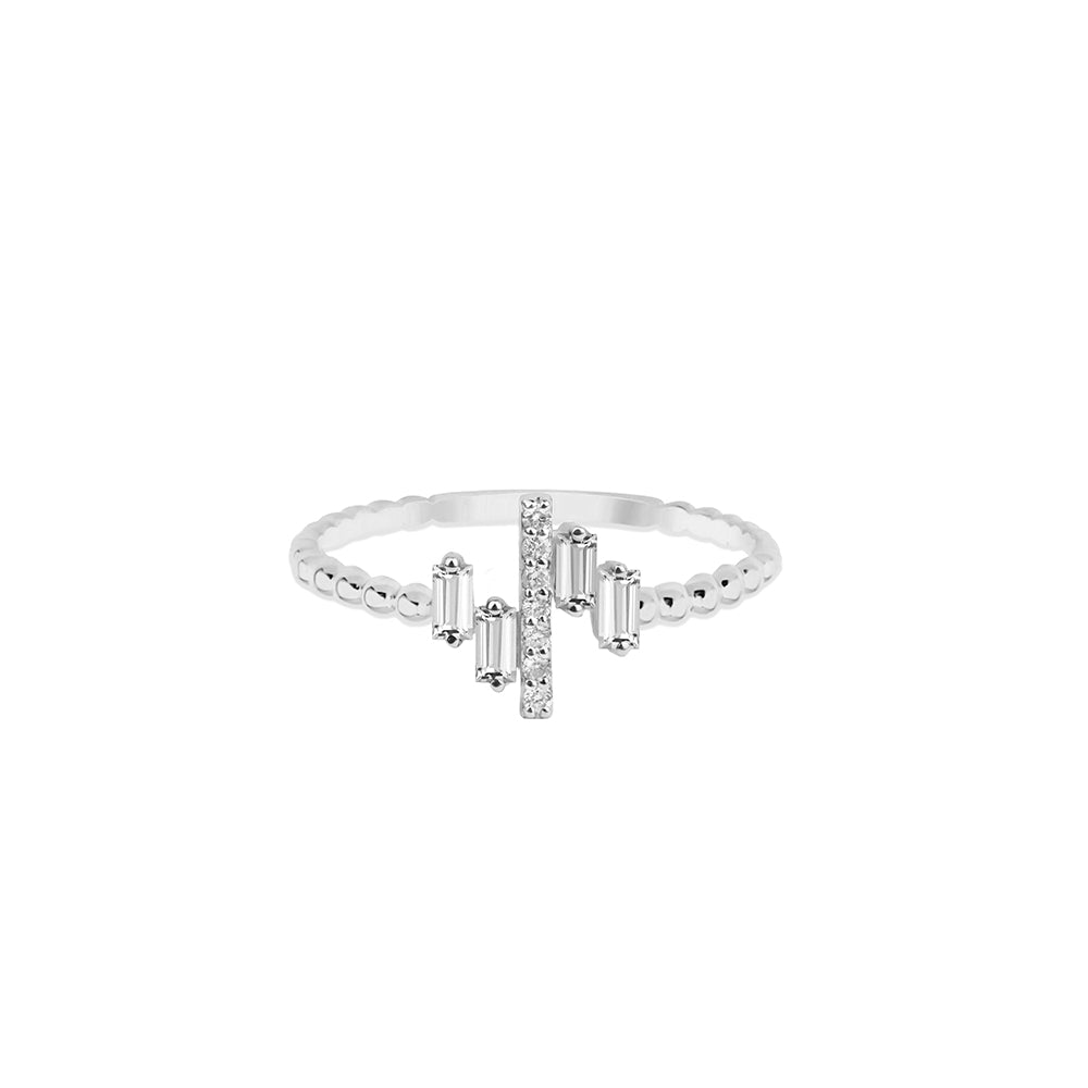 14K Gold Ring / White Sapphire Diamond Ring