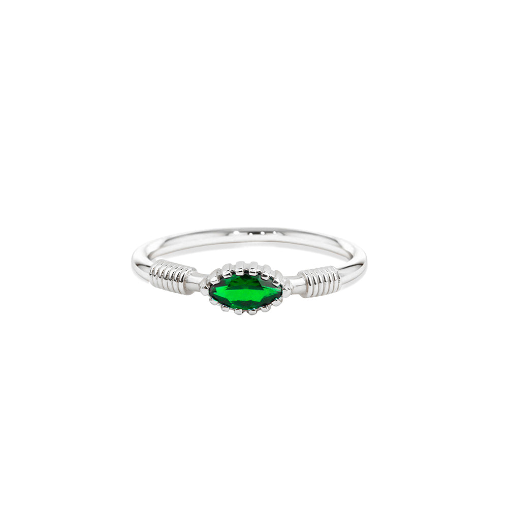 Marquise Emerald Ring / Birthday Gift