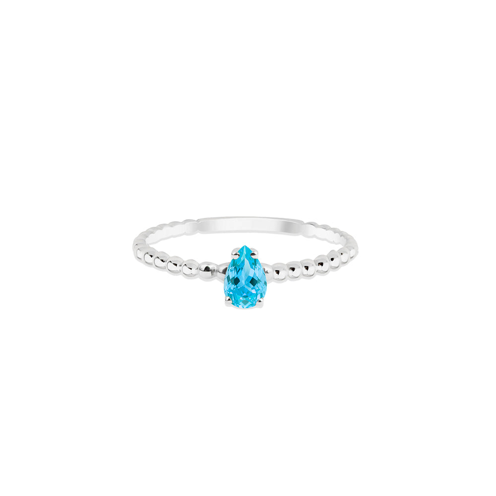 14K Gold Pear Cut Aquamarine