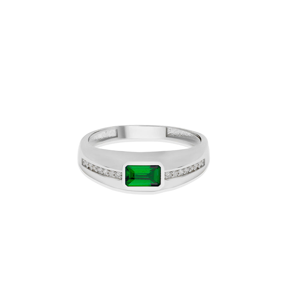 14K Gold Emerald Signet Ring