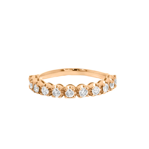 14K Gold Scalloped Diamond Band