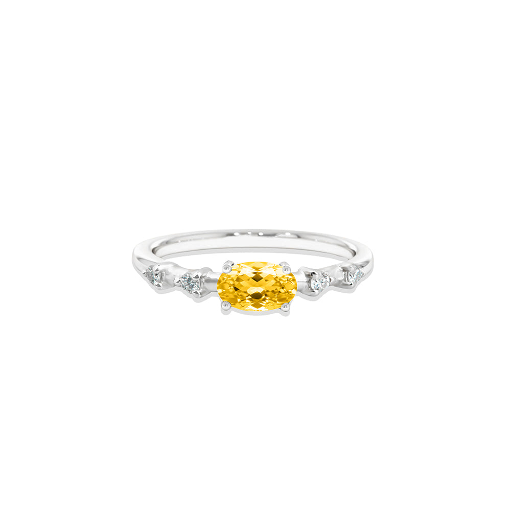 East West Citrine Ring / Anniversary Gift