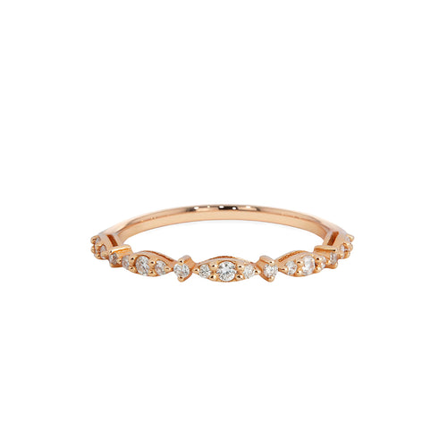 14K Gold Marquise Diamond Band
