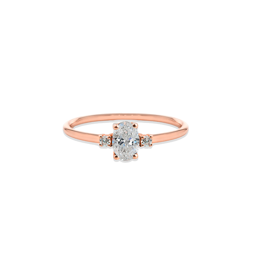 Oval White Sapphire Ring / Alternative Engagement Ring