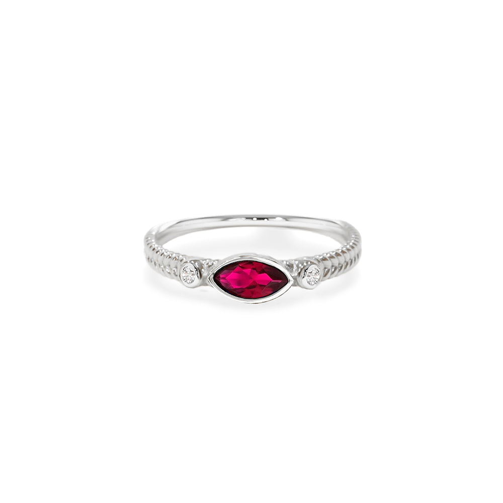 Marquise Cut Ruby Ring