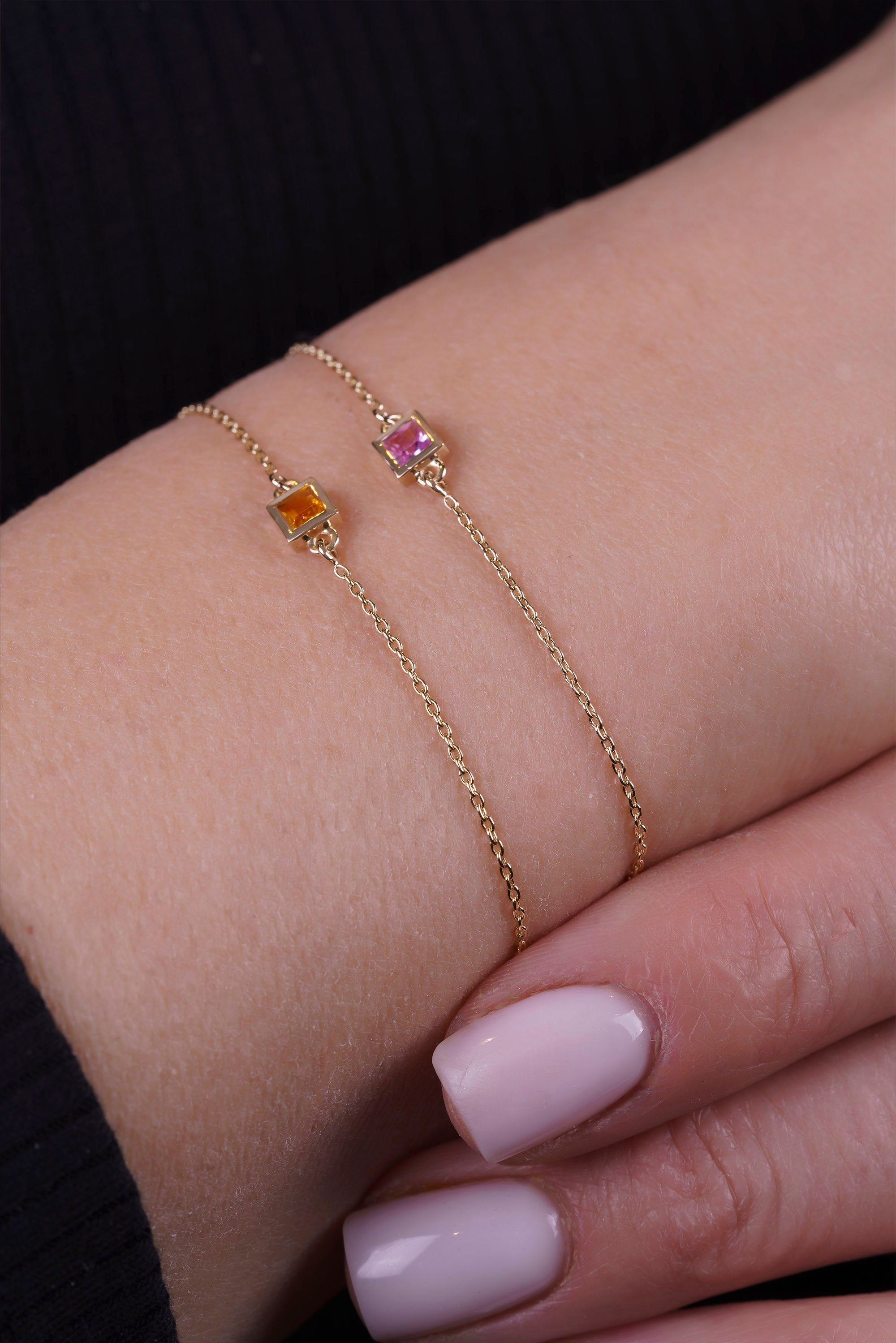 Princess Cut Natural Citrine Bracelet