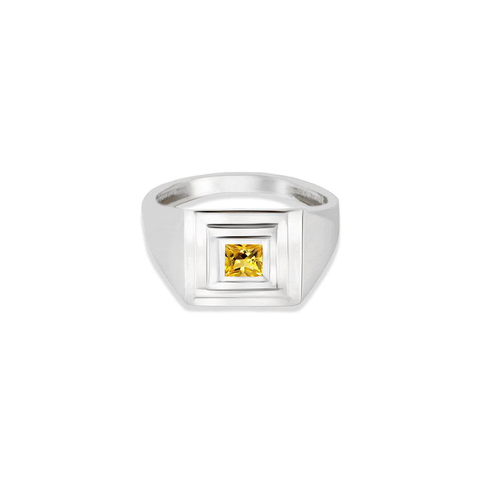 Chunky Gold Citrine Ring