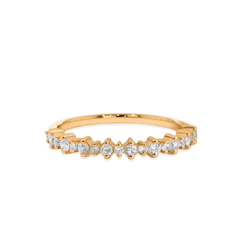 14K Gold Milgrain Diamond Band