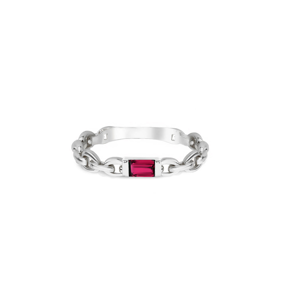Ruby Baguette Ring / Romantic Gift