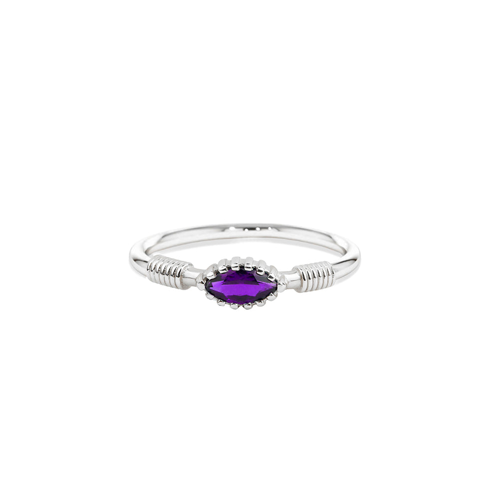14K Gold Purple Amethyst Ring