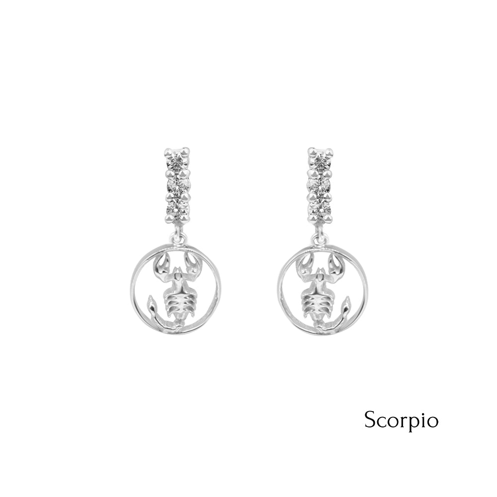 14K Gold Diamond Scorpio Earrings