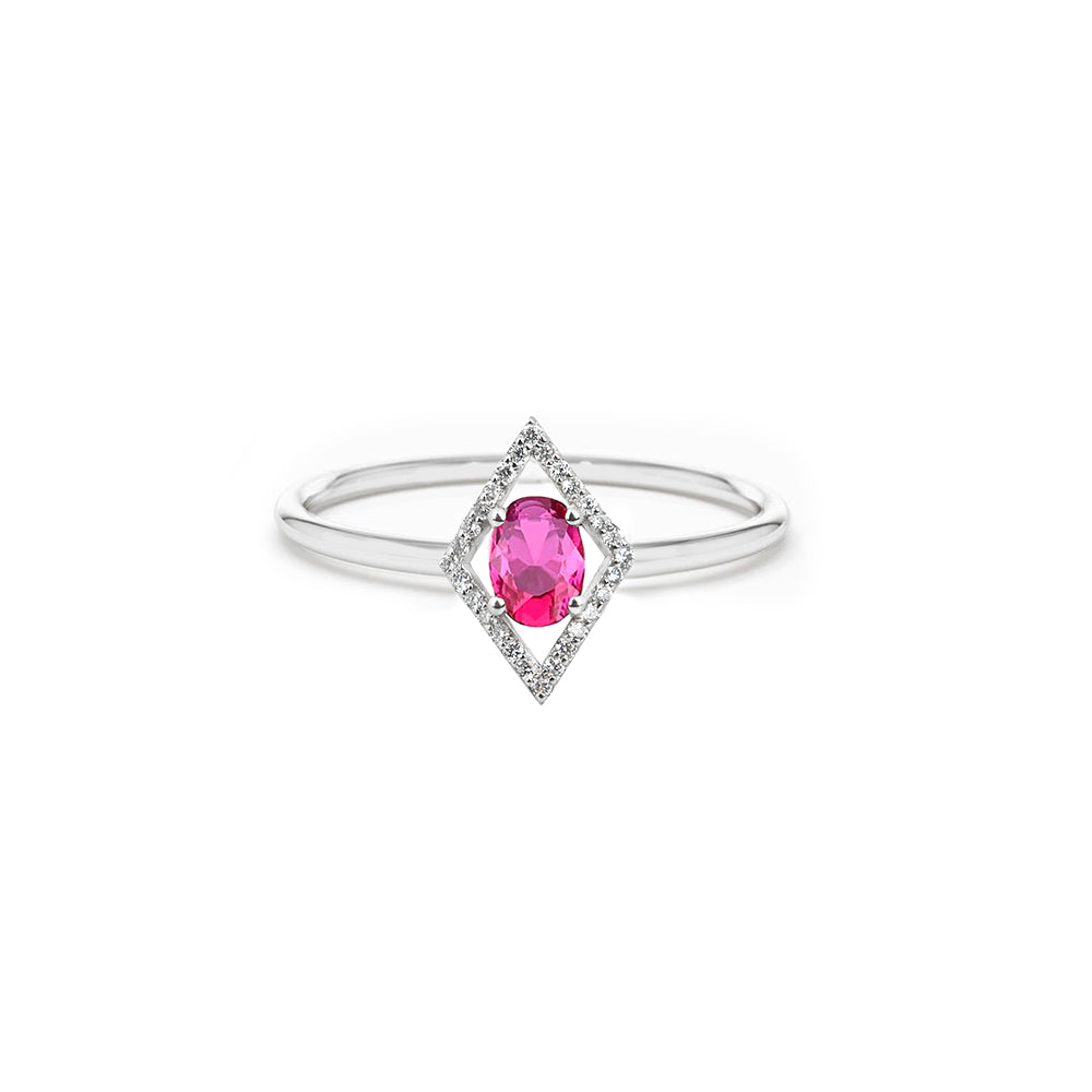 14K Gold Oval Pink Sapphire Ring / Anniversary Gift