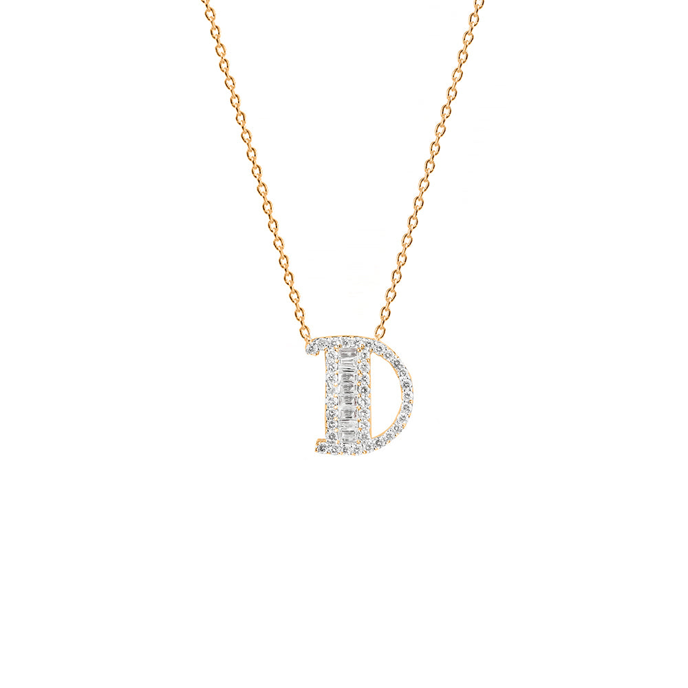 Diamond Letter D Necklace