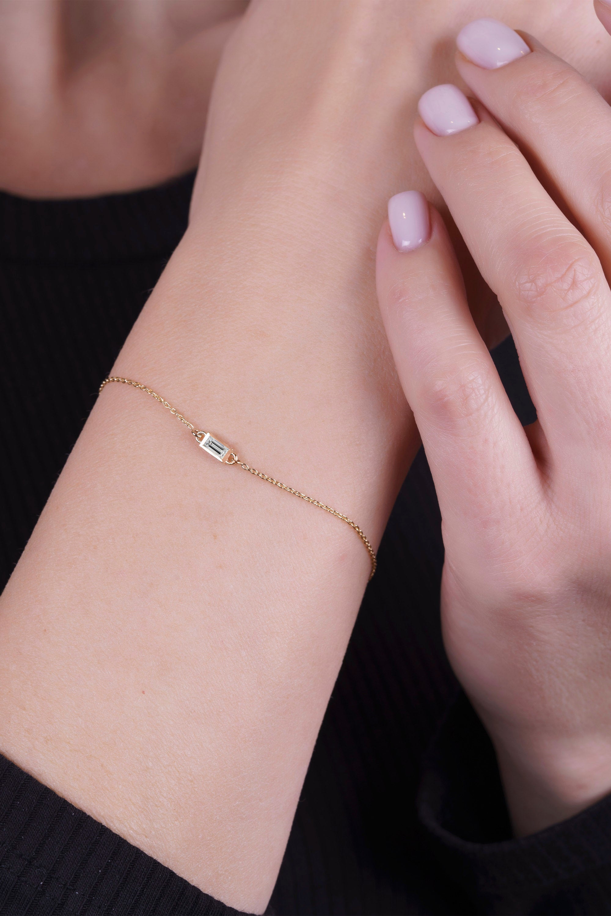 Minimalist White Sapphire Bracelet