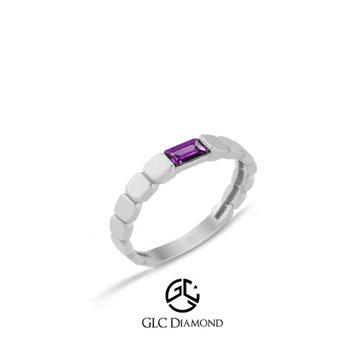 Minimalist Natural Amethyst Ring