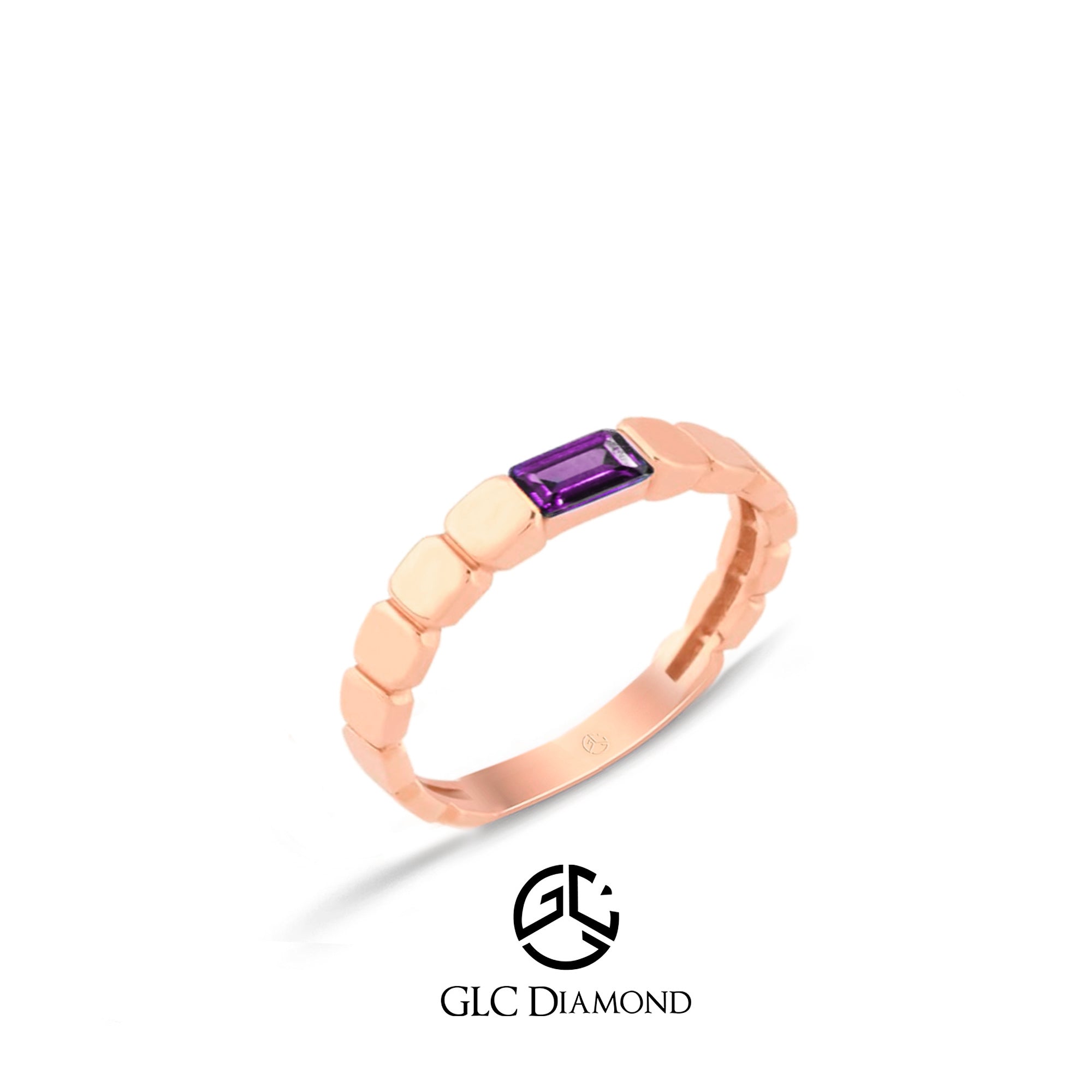 Minimalist Natural Amethyst Ring