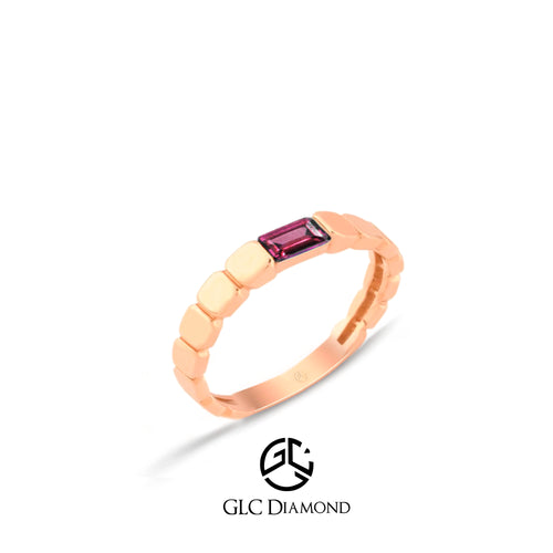 14K Gold Ruby Baguette Ring