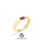 14K Gold Ruby Baguette Ring